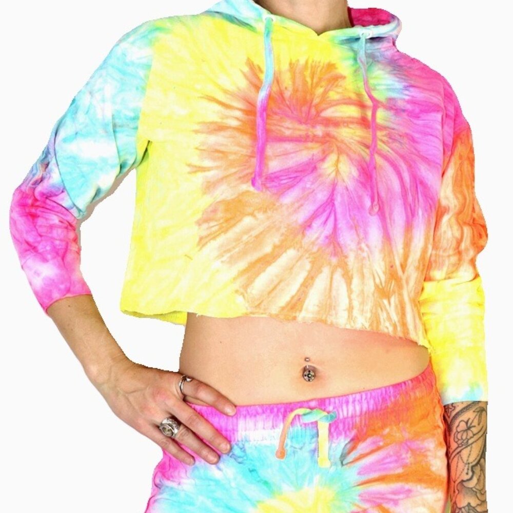 Tie dye hoodie and shorts set